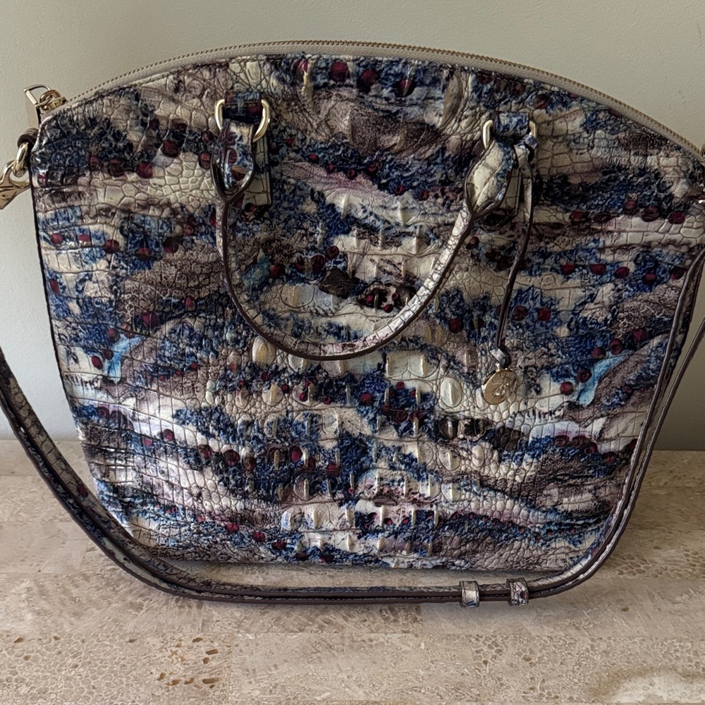Brahmin Blue and Gray Shoulder Bag